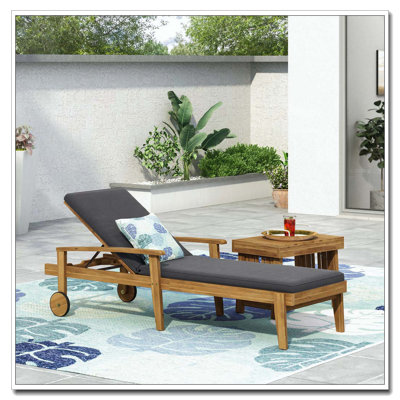 Chaise Lounge Cushioned Easy Clean Water Resistant