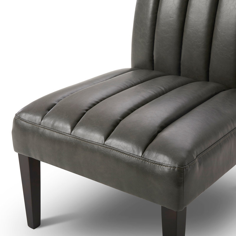 Fauteuil d'appoint sans accoudoirs, Similicuir rétro gris