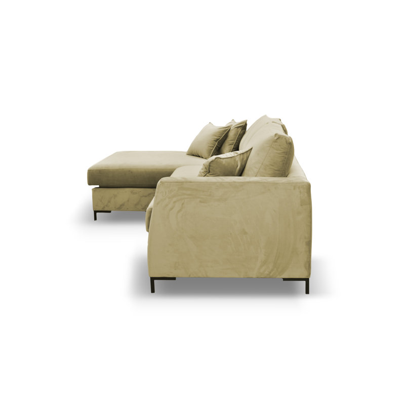 Inwood 4 Seater Corner Sofa , Beige 100 % polyester, Left Hand Facing