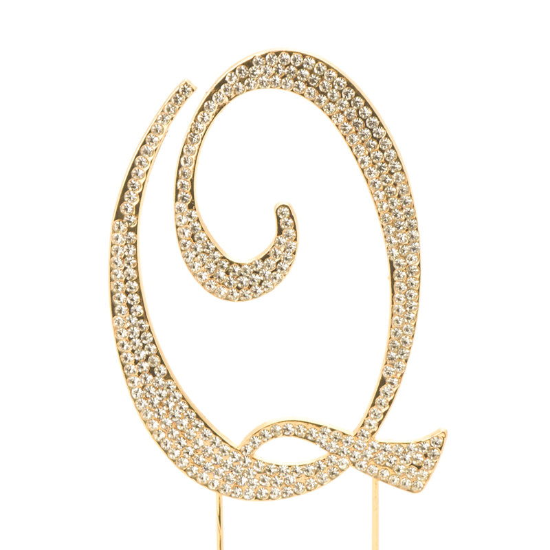Surmatelas à gâteau "q" rhinestone, Or