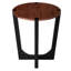 Table d'appoint en brun et noir, surface ronde de 22,20 po, hauteur de 26,2 po, pour les livres et les décorations, pour une utilisation intérieure et extérieure, travail d'assemblage sans effort, table en bois noir, partie de table, hauteur, idéal