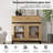 Modern 72" Tall Bookcase With Drawer And Open Book Shelfs, Library Book Shelf With Glass Doors Storage Cabinet, Wood Freestanding Bookshelf For Home Office, Living Room, Oak-636969202-636969204-636969208