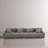 4 - Piece Upholstered Light Gray Faux Rabbit Fur Flannel Modular Sectional Sofa with Armrests & Throw Pillows-1545015712