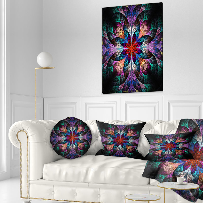 Coussin lombaire à motif floral fractal