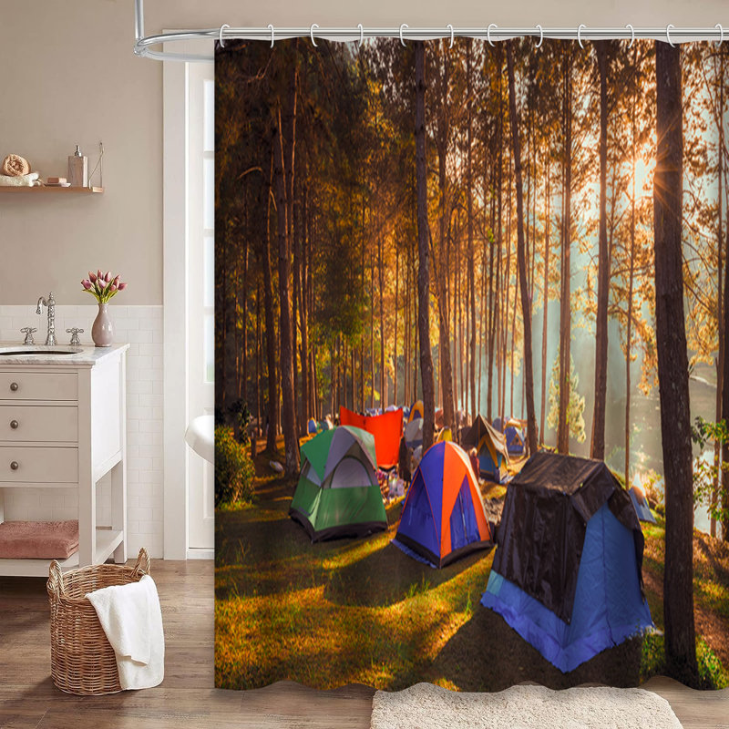 Rideau de douche avec 12 crochets, L 72 po x l 84 po
