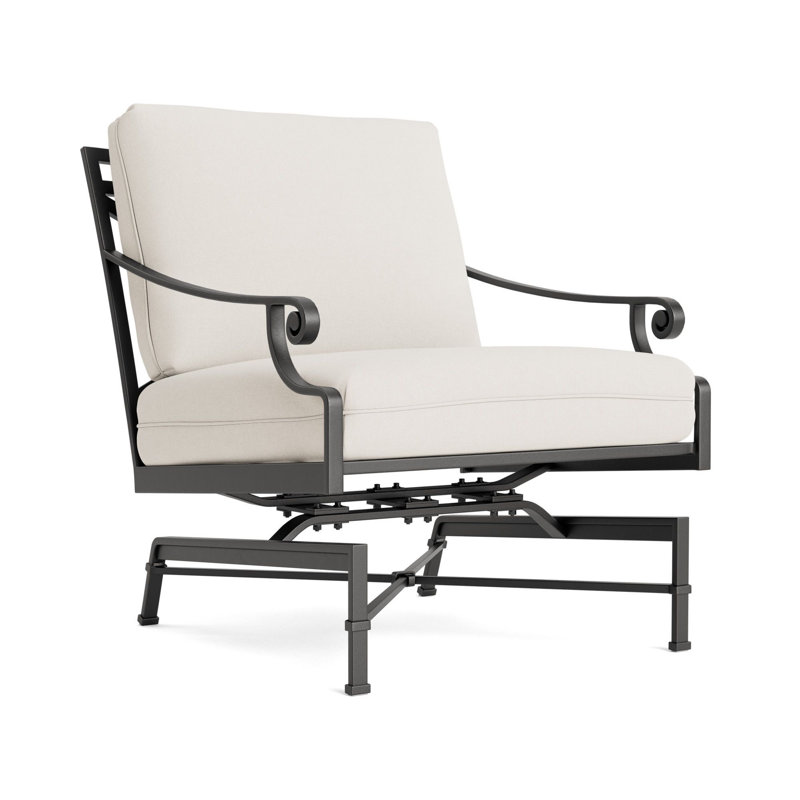 Venetian Outdoor Lounge Chair, Fusion Natural, Textured Pewter