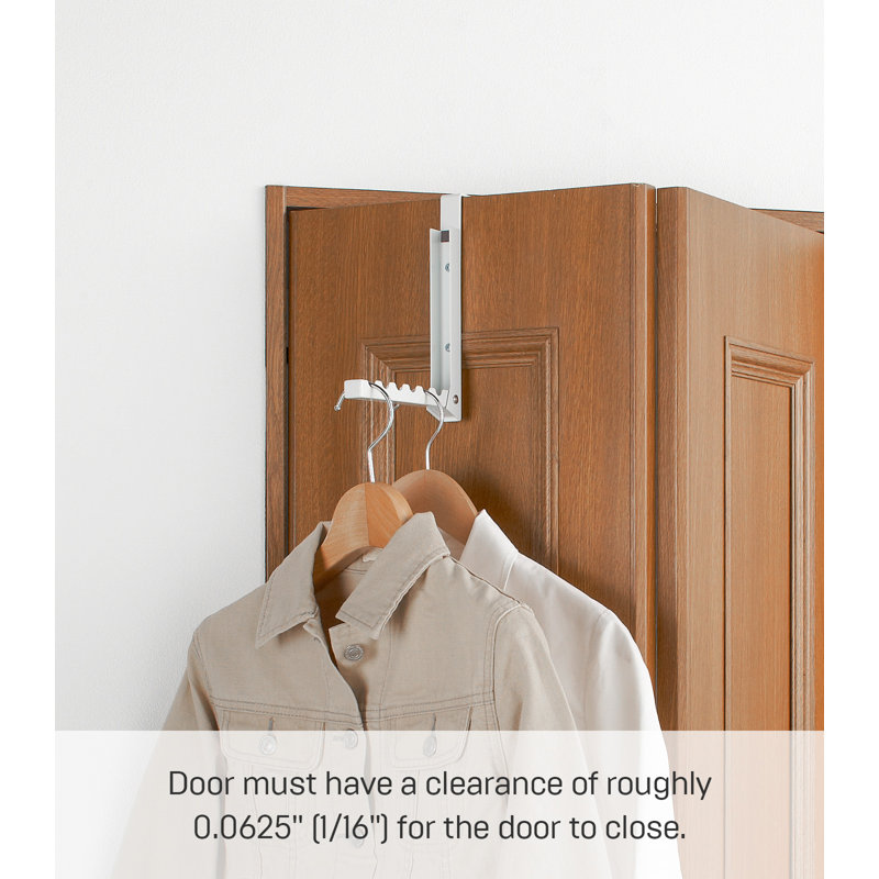 White Steel Folding Over-the-Door Coat Rack