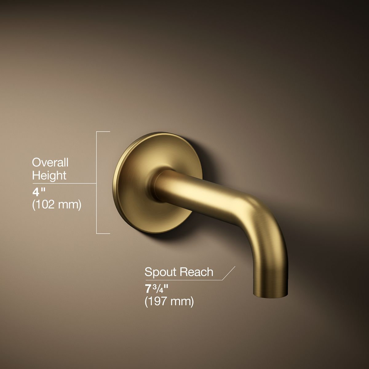 Purist Tub Spout, Vibrant Moderne Polished Gold