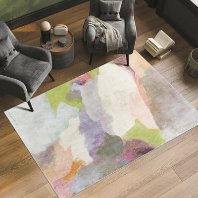 Abstract III Washable Abstract Area Rug, Power-loomed, Heavenly Softness with Non-Slipping Backing