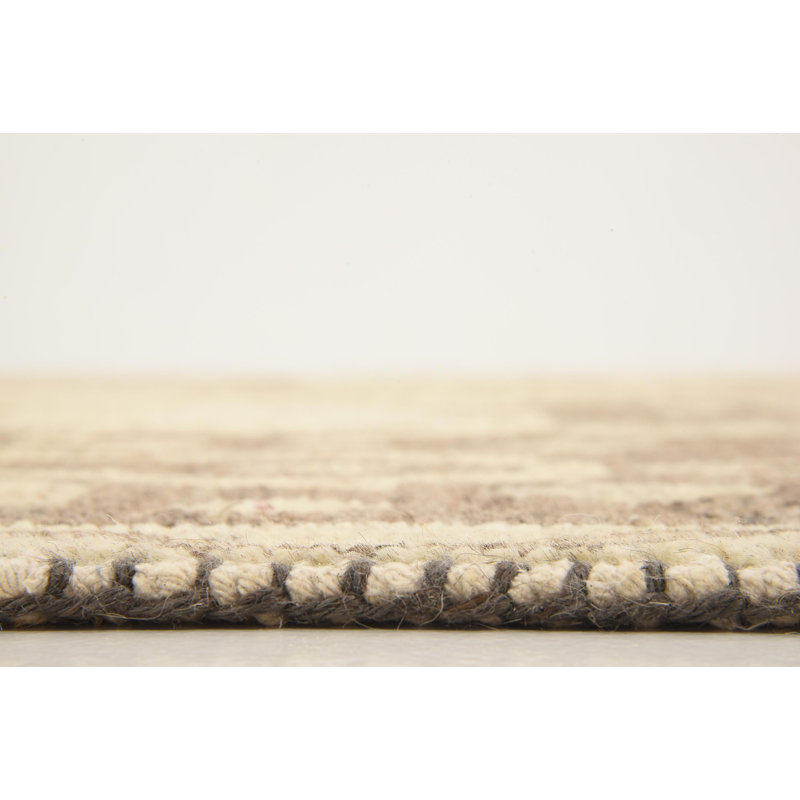 Tapis en laine beige/brun 8 pi 2 po x 9 pi 10 po one-of-kind à la main noué la new Finchley