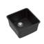 Black Quartz Composite Undermount Bar Sink, 17.3" x 17.3" Square Granite Composite Prep Sink with Rear Drain, Noise-Reducing Single Bowl Sink for Bar & Kitchen Island