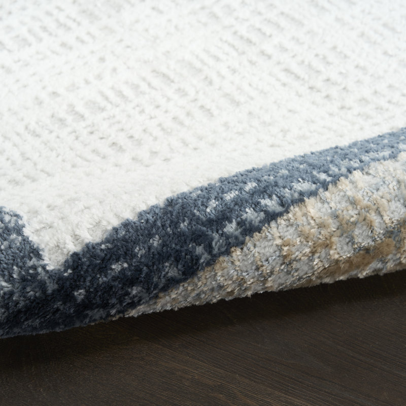 Leuchte Grey Navy Modern Indoor Rug, Rectangle 5'3" x 7'