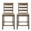 2 tabourets de comptoir rembourrés, brun, dossier, bois d'hévéa tentant, l 22,5 po x P 20 po, H 40,66 po