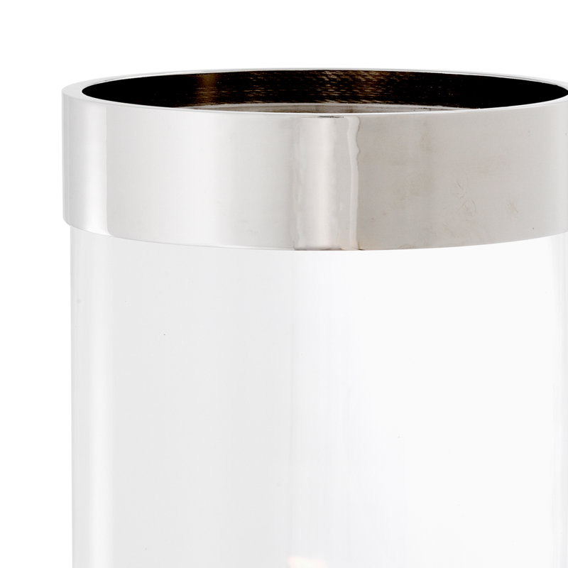 Vertex Hurricane Candle Holder, Clear/Silver