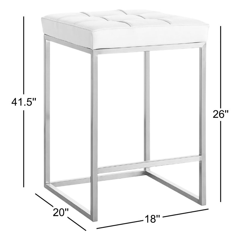 Hristinka 26" Counter Stool – Set of 2 Upholstered Armless Barstools, Modern Minimalist Seating for Kitchen, Breakfast Bar, or Commercial Spaces