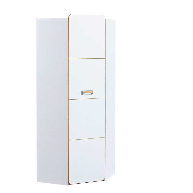 Narrowsburg 1 Door Manufactured Wood Wardrobe, Nash Oak/Brilliant White