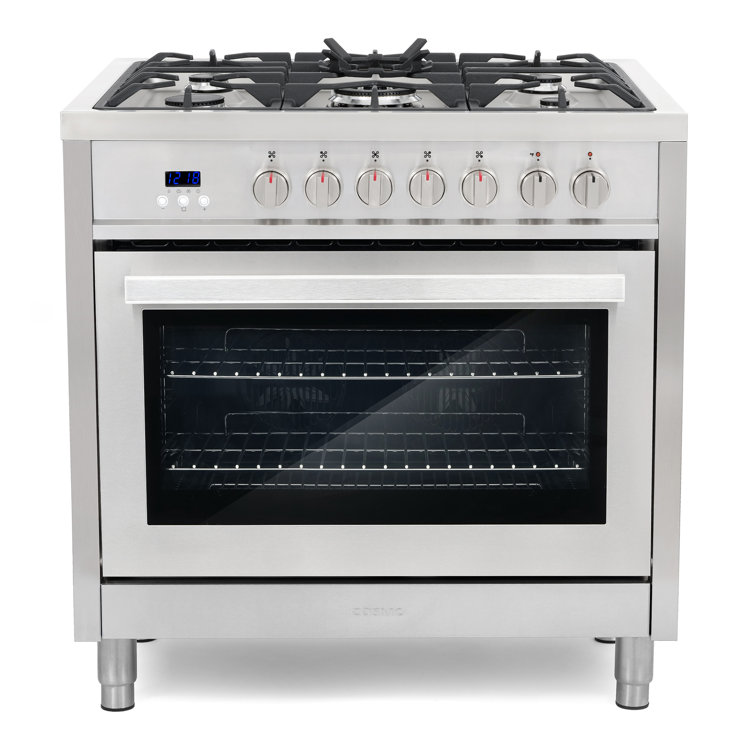 F965 Series 36 in. Stellar Collection 3.8 cu. ft. Dual Fuel Range, 5 Sealed Burners, 8 Function Convection Oven in Stainless Steel