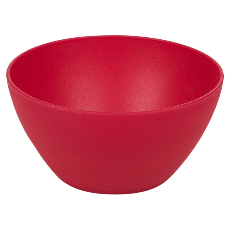 6x High Quality Small Deep Round Reusable Solid Colour Plastic Dinner Bowls, Fuchsia