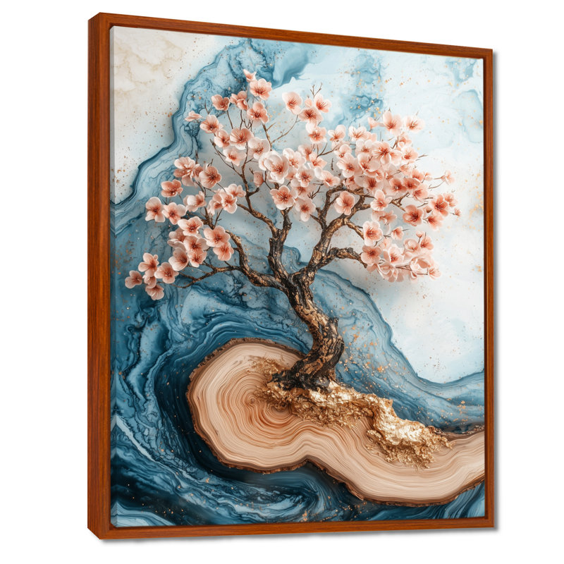 Myrtice V - impressions murales florales, H 40 po x l 30 po, Impression encadrée flottante, Brun