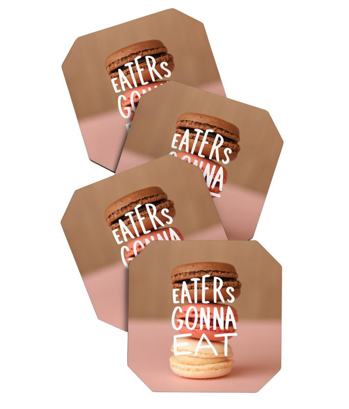 Wood 4 Piece Coaster Set