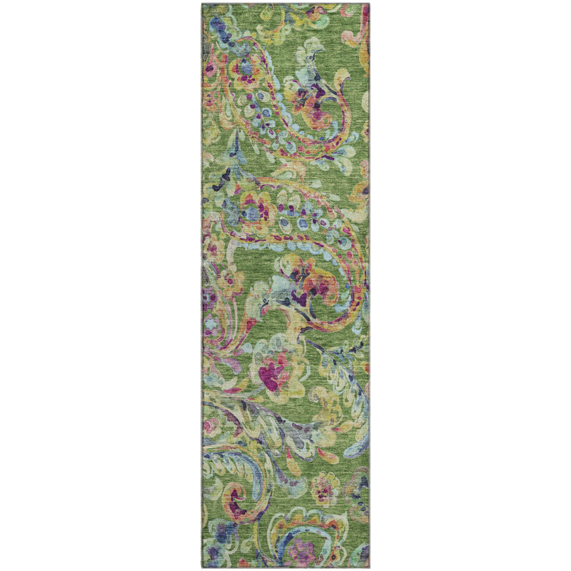Premium Machine Washable Prisco Fern Rug, Runner 2'3" x 7'6"