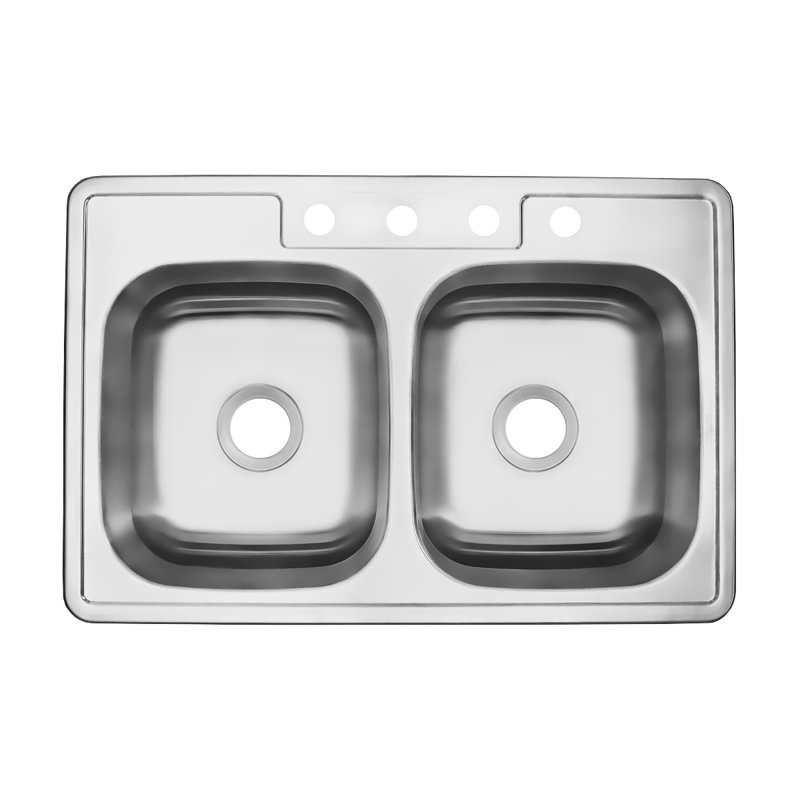 Évier de cuisine encastré à double cuve en acier inoxydable