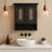 Caleb Removable Two-Door Wall Cabinet with Glass Mosaic Doors, Adjustable Shelf for Bathroom or Home Storage-926225239