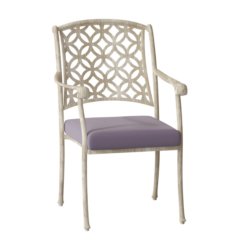 Casa Outdoor Dining Armchair, Weathered White, Pique Gravel Sunbrella®
