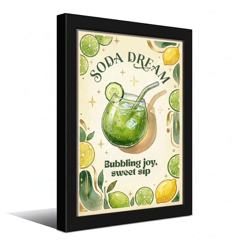 Aliments et boissons Soda Dream, H 30 po x l 20 po, Toile tendue, Ne s’applique pas