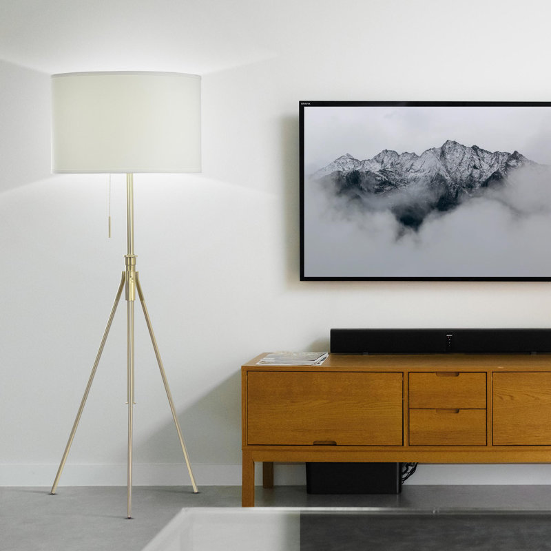 Ebonie 72'' Tripod Floor Lamp, Gold