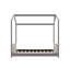 Lit simple en bois et velours, gris