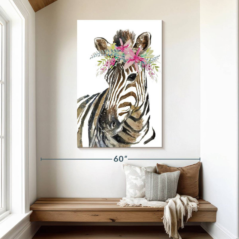 Brampt Crowned Zebra, 48" H x 32" W