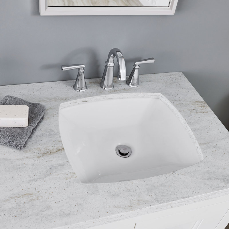Edgemere White Vitreous China Rectangular Undermount Bathroom Sink