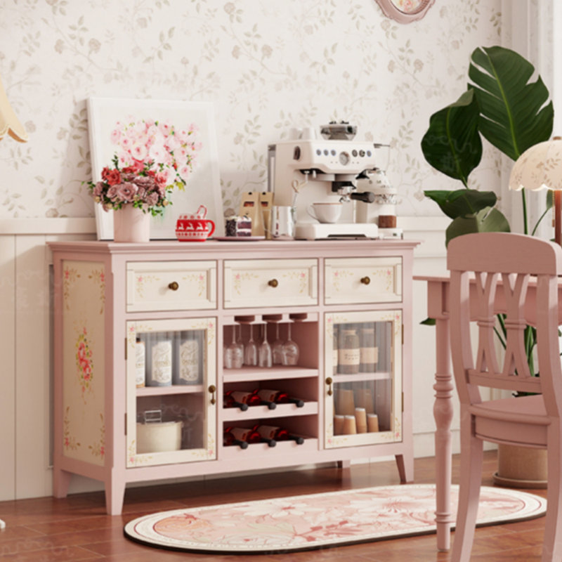 Buffet peint de style rétro, Rose