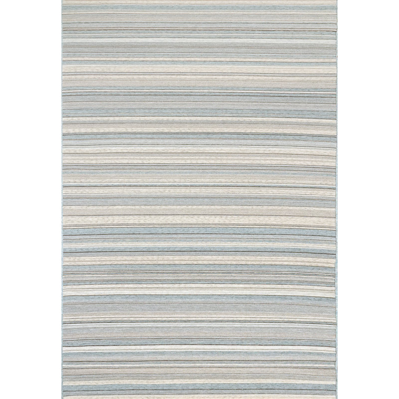 Tapis intérieur / extérieur bleu / beige / gris Kopp, Rectangle 3 pi 11 po x 5 pi 7 po
