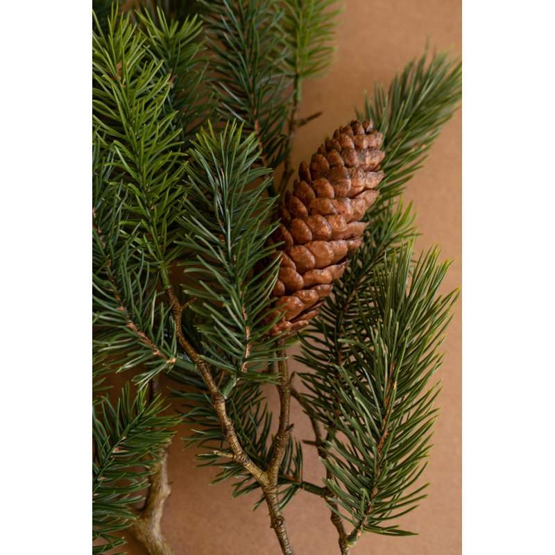  Artificial Fir Spray with Pine Cones for Home Decor – Faux Christmas Greenery Stem, 42" (Set of 4)