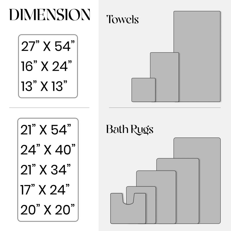 Ensemble de serviettes de bain 100% coton 2 pièces Talbert Collection et ensemble de tapis de bain 5 pièces, (ensemble de 7), chocolat