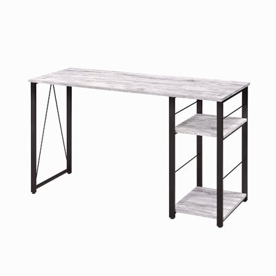 Rectangular Writing Desk With 2 Tier Shelf