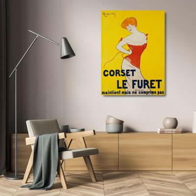 ArtDirect Cappiello, Leonetto Gallery Wrapped Canvas Art Titled: Corset le Furet 1901