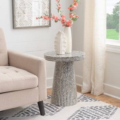 Ayona Black Capiz Side Table