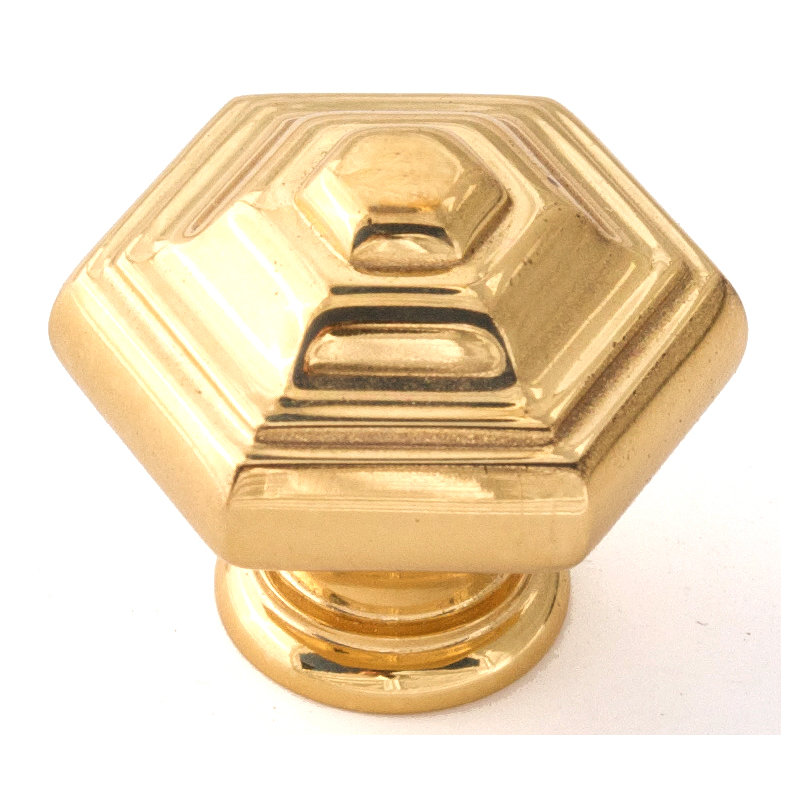 Geometric Knob, Polished Brass