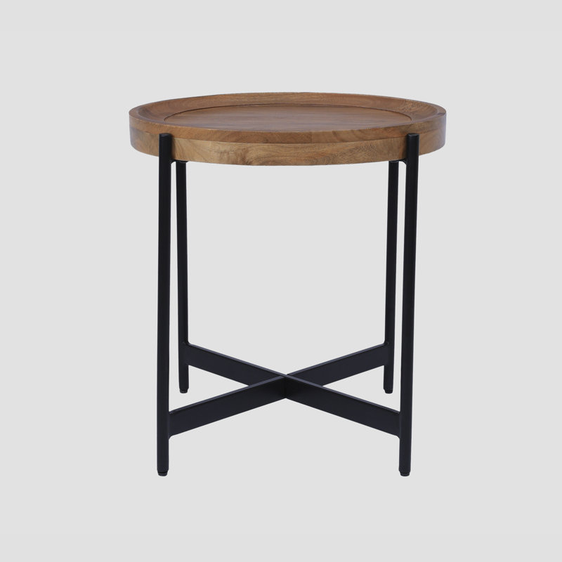 Beadnell Solid Wood Top End Table, Natural
