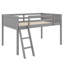 Lit mezzanine bas simple en bois avec échelle pratique-190132236