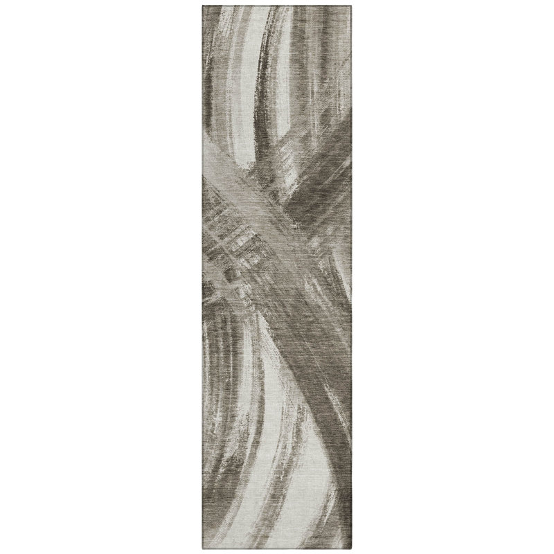 Machine Washable Indoor/Outdoor Lockway ACN2421 Abstract Rug, Runner 2'3" x 7'6"