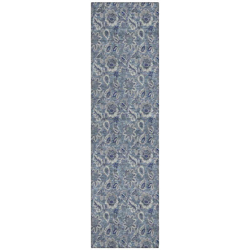 Flitwick Washable Floral Indoor / Outdoor Rug, Runner 2'3" x 7'6"