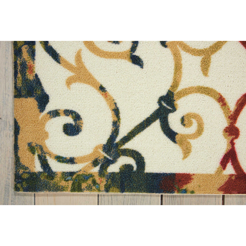 Yosan Damask Indoor / Outdoor Rug, Rectangle 7'9" x 10'10"
