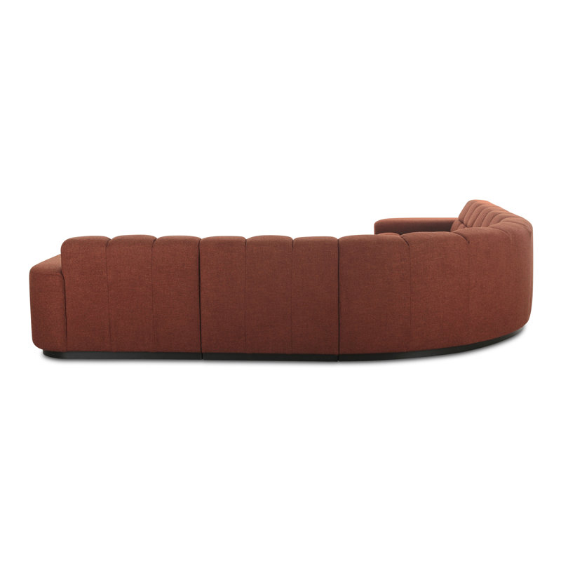 Roman L-Shaped Sectional, Rust Basketweave