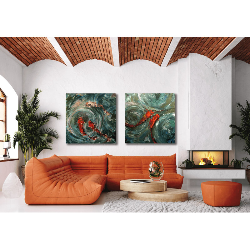 Good Fortune Set I by John Beard - Artist Enhanced Canvas Print, Black Floater Framed, 20" W x 20" H x 3" D