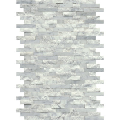 Feature White 12 in. x 18 in. Splitface Limestone Wall Tile (7.5 sq. ft./Case)