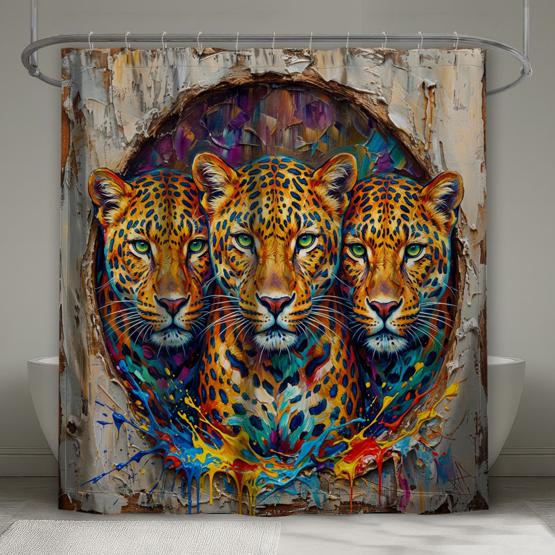Rideaux de douche Three Leopards, 70in W x 93in H